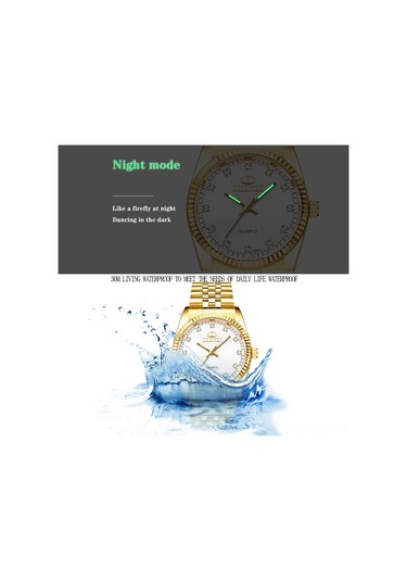 Springsun Kadınlar Klasik Kuvars Saat, Paslanmaz Çelik Kordon, Parlak İşaretçiler, 30m Su Geçirmez, Yeşil Dial, Günlük Ve İş Giyimi Altın - Beyaz