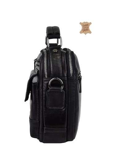 Elatae Ççs Çok Gözlü Hakiki Deri Erkek Çantası Siyah 31441