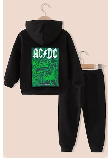 Uyguntarz Çocuk Acdc Eşofman Takımı Siyah