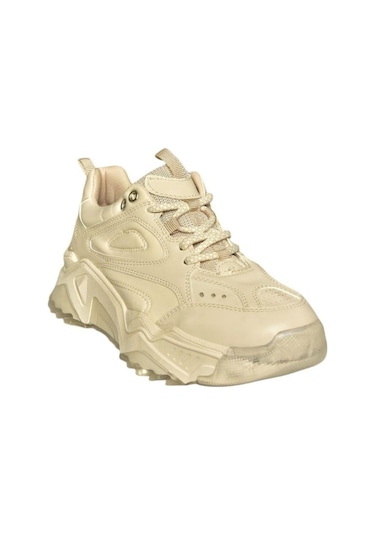 Fox Shoes V312611809 Bej Kalın Tabanlı Spor Ayakkabı Sneakers Bej-suni Deri
