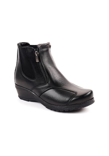 Forelli DUDE 25652-K Kadın Kışlık Deri Comfort Bot Siyah