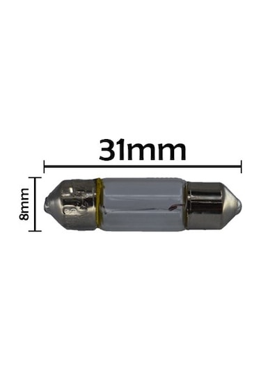 10 Adet 12V 3W Sofit Ampul 31mmX8mm