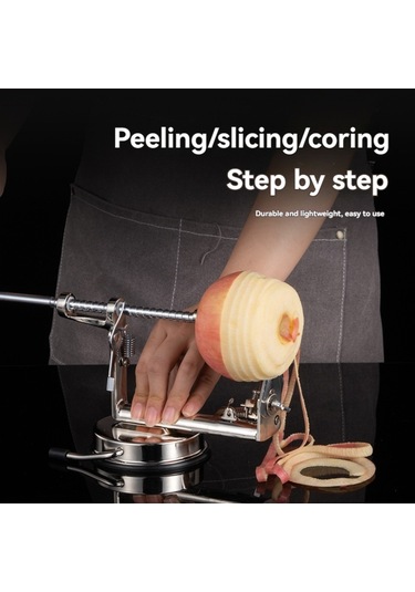 Springsun El Fırçası El Çekirdekleyici El Dilimleyici 3'ü 1, Vakum Emici Tabanlı, Paslanmaz Çelik, El İle Çalışır, Meyve Sebze Soyma Aleti Gümüş