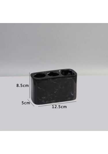 Willowhaven Yaratıcı Mermer Desen Reçine Işlevli Elektrikli Diş Fırçası Raf Diş Macunu Tutucu Banyo Temiz 2 Adet Beyaz Gri