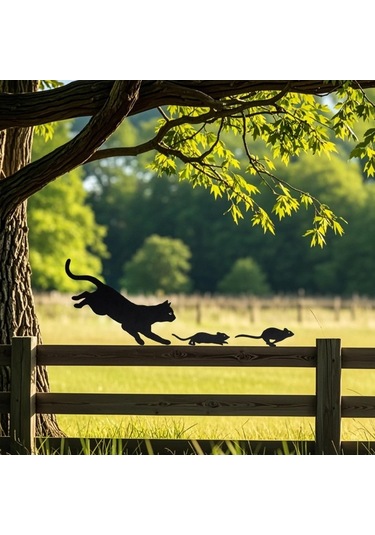 Pazly Yılbaşı Siyah Kedi Figürlü Homyl Ev & Bahçe Dekoru, 3 Adet