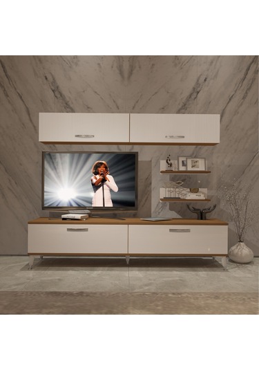 Decoraktiv Eko 5 Slm Std Silver Tv Ünitesi Tv Sehpası Ceviz - Beyaz
