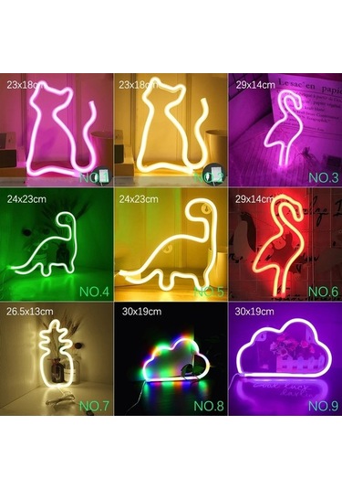 Agoodshop No.5 Tarzı F Neon Led Işıklar Burcu Gezegen Flaş Yıldırım Ay Neon Işık Aşk Bulut Neon Tabe