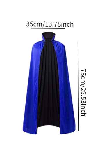 Suntek Cadılar Bayramı Pelerini Cadı Yumuşak Siyah-mavi-75cm