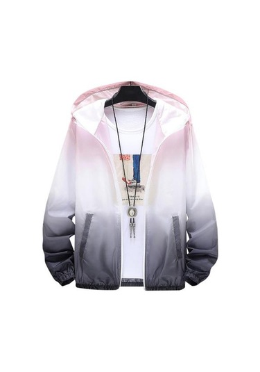 Siyah Erkekler Güneş Koruyucu Ceket Şık Kapşonlu Ince Erkek Yaz Güneş Koruyucu Ceket Bisiklet Güneş Koruyucu Ceket Açık Güneş Koruyucu Ceket Erkek Giysileri Siyah