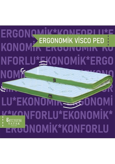 Gelişimyatak 100X200 Gelişim Yatak Ergonomik Visco Ped Bamboo Lifli Kumaş