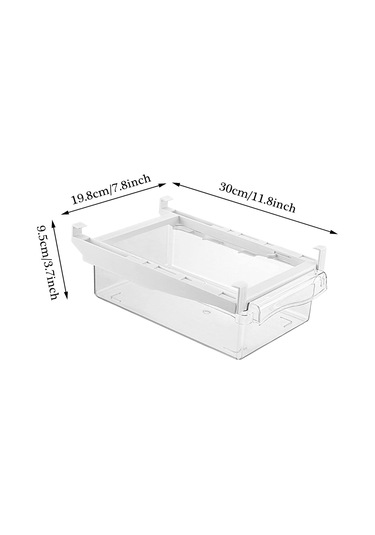 Yaleker Buzdolabı İçin Pp Plastik Şeffaf Çekmeceli Depolama Kutusu - Yiyecek Düzenleyici, Kablo/sıralı Montaj, 30x16x8cm Şeffaf