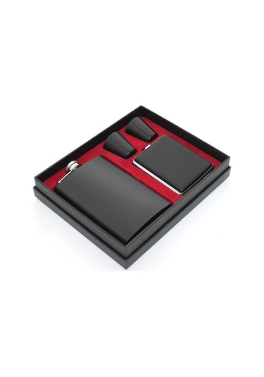 Paslanmaz Çelik 2 Shot Bardak Ve Tabakalı Matara Seti Alk2670 Çok Renkli