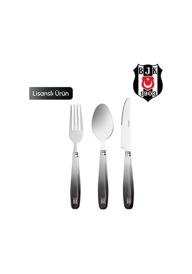 Karaca X Beşiktaş 18 Parça 6 Kişilik Çatal Kaşık Bıçak Takımı Siyah