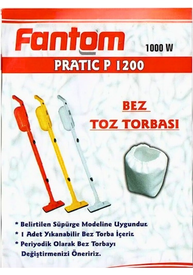 Fantom Pratik P1200 - Speedy Du 2000 - Beyaz Toz Torbası - 15 Adet