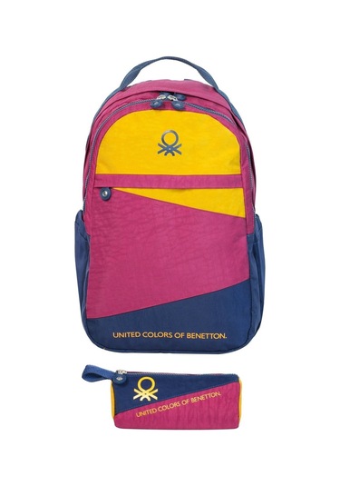 United Colors Of Benetton Color Blocking Unisex Çocuk Çanta Seti - Kırmızı Kirmizi