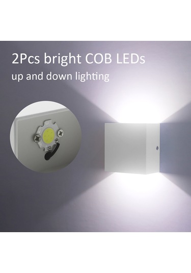 Youmex Led Duvar Lambası - Beyaz, 6w Beyaz Işık, Parlaklık Ayarlı - Oturma Odası, Yatak Odası, Koridor Için Beyaz