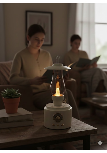 Şarjlı Masa Lambası Kamp Model - Bluetooth Hoparlörlü Led Lamba Renkli
