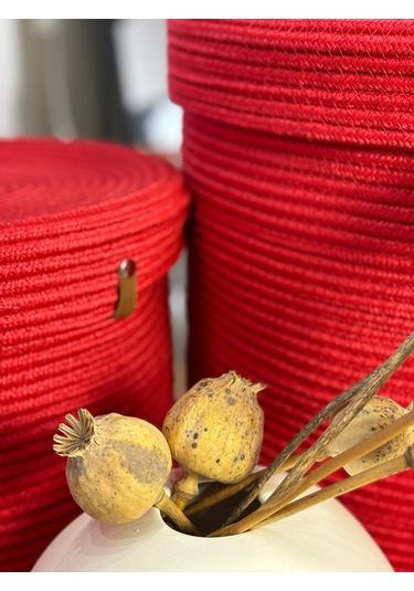 Victor Çok Amaçlı Düzenleyici Kapaklı Sepet,kapaklı Saksılık,kapaklı Organizer 26-20, Küçük Boy Kırmızı