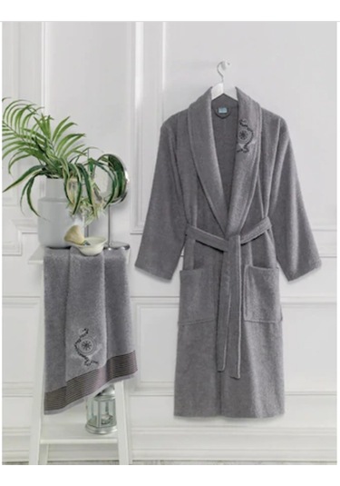 Havlulu Bornoz 2'Li Set (458345380) Gri
