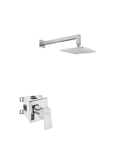 Eca Tiera Kare Ankastre Gömme Duş Bataryası Seti Tüm Parçalar Dahil Krom