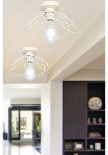 Begüsa Mango Tekli Beyaz Tavan Montaj Avize Beyaz