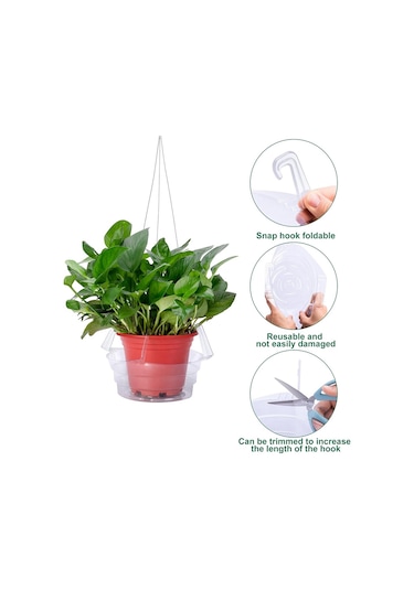 15 Adet Askılı Bitki Su Tutucu-8 İnç Şeffaf Plastik Bitki