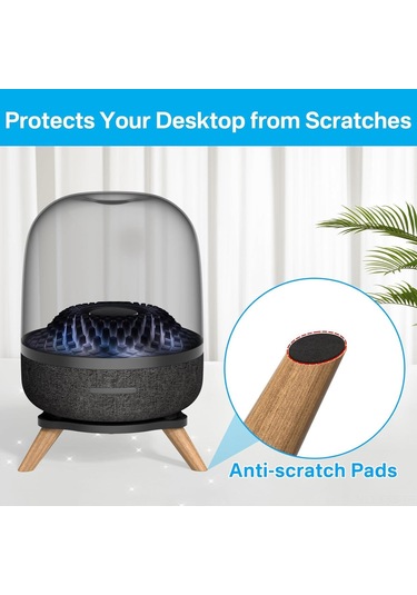 Hfambition Ahşap Ve Akrilik Malzeme, Ses Gürültüsünü Azaltan 23x24x7 Cm Hoparlör Standı