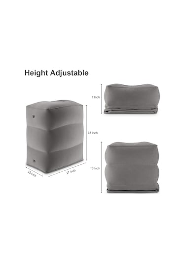 Suofeng Şişme Seyahat Yastığı - Çocuklar İçin Ayarlanabilir Bacak Desteği, Uçak Ve Araba Yolculuklarında Rahatlık Sunar Koyu Gri