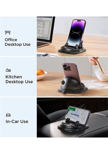 Monyee Joyroom Araç Telefon Tutucu, 360 Döner, Nano Jel Antrenör, Otomatik Kilitleme, Usb Şarj Bağlantısı, 4.7-6.8 İnç Telefonlar İçin Siyah