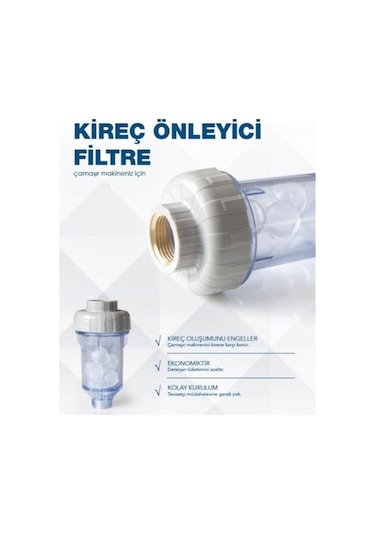 Filtre Dünyası Metal Kafalı Kirec Önleyici Şofben Filtresi Giriş Çıkış 1/2