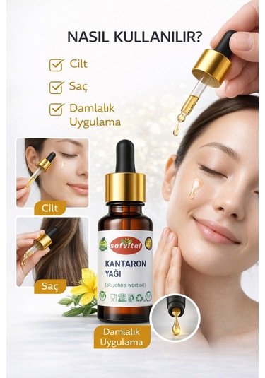 Safvital Kantaron Yağı 20 Ml Maserasyon Saf Bitkisel Nemlendirici Yağ Doğal Cilt Bakımı Ve Besleyici Yağ