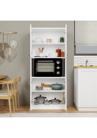 Lucas 4 Kapaklı Çok Amaçlı Dolap, Çok Amaçlı Banyo, Mutfak Ve Mikrodalga Fırın Dolabı - Beyaz Beyaz Lucas 4 Kapaklı Çok Amaçlı Dolap, Çok Amaçlı Banyo, Mutfak Ve Mikrodalga Fırın Dolabı - Beyaz Beyaz