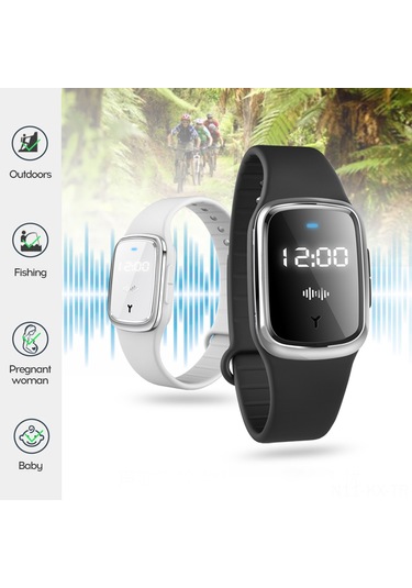 Kangvka Pembe Ultrasonik Sivrisinek Kovucu Bileklik Saatli Usb Şarjlı Doğal Yağlı Tabanlı Yenilikçi M2 2. Nesil