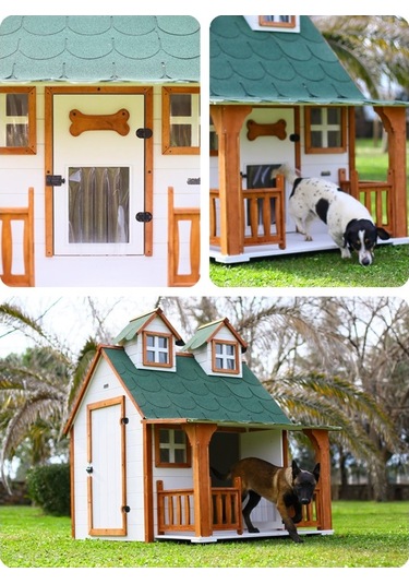 Mandu Ultra Lüks Ahşap Evi Köpek Kulübesi 120 x 132 x 103 CM
