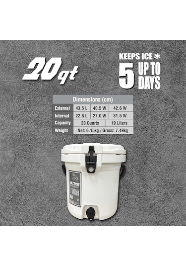 Igloo Ultima 5 Gallon Musluklu Rotomold Fıçı 19 Litre Bej