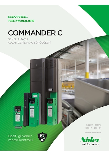 Control Techniques / Nidec 3 Kw Ac Motor Sürücü 3 Faz 380vac