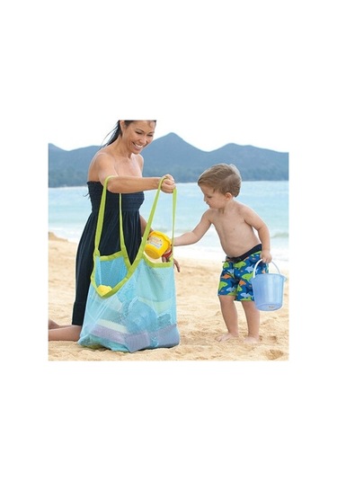 Ruicoo Çocuk Plaj Çantası - Kum Ve Su Geçirmez Hızlı Toplama Torbası 45x30x45cm Yeşil