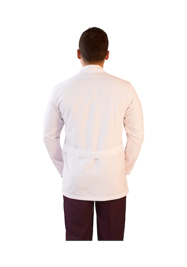 Vayteks Gömlek Yaka Ceket Boy Beyaz Erkek Doktor Öğretmen Laboratuvar Önlüğü Beyaz