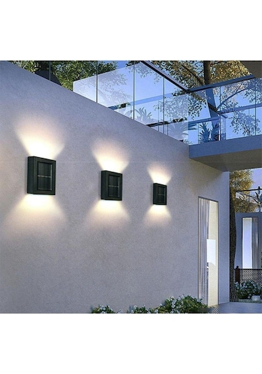 2 Adet Yeni Nesil Solar Çift Yönlü Duvar Lambası Güneş Enerjili Solar Aydınlatma Modern Dekorasyon Aplik Işık