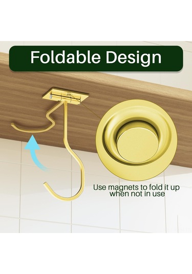 Kosona Altı Montajlı Renkli Elma Muz Asıcı, Çok Fonksiyonlu Katlanabilir Mutfak Fidanı, Kolay Kurulumlu, 16cm Boy, Modern Stil