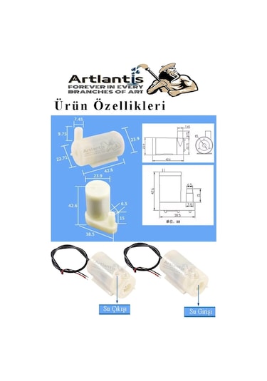 Mini Su Pompası Deney Seti 1 Adet Hortum Pil Yatağı Anahtar Mikro Dalgıç Pompa Solonoid Su Pompası Küçük Akvaryum Motoru