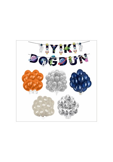 Uzay Temalı Balon+banner Seti