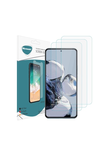 Microsonic Xiaomi Mi 12t Pro Screen Protector Nano Glass Cam Ekran Koruyucu 3 Lü Paket