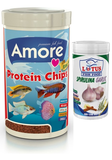 Protein Red Algae 250ml, Spirulina Garlic 100ml Balık Yemi