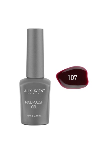 Alix Avien Kahverengi Kırmızı Kalıcı Oje 107-yoğun Renk Veren Jel Oje 12 Ml-nail Uv Gel Polish 107