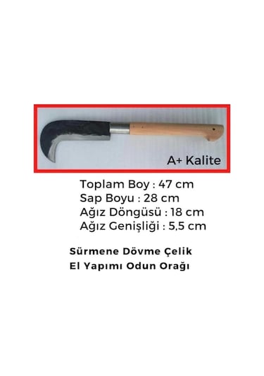 Sürmene Yıldızlı Dövme Çelik Tahra Orak Odun Budama Dal Kesme Sürmeneden