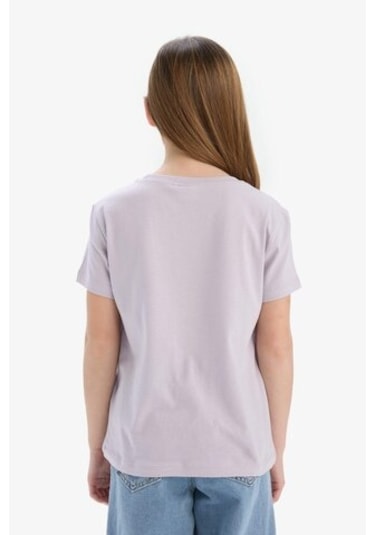DeFacto Kız Çocuk Bisiklet Yaka Anime Baskılı Kısa Kollu Tişört E0351A825SMPR306 Mor DeFacto Kız Çocuk Bisiklet Yaka Anime Baskılı Kısa Kollu Tişört E0351A825SMPR306 Mor