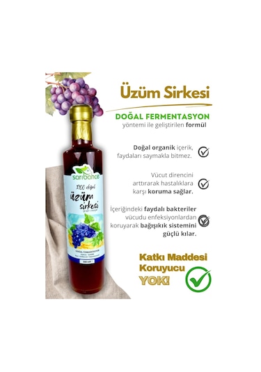 Üzüm Sirkesi 500 Ml 2'li Paket - Organik Doğal Fermantasyon