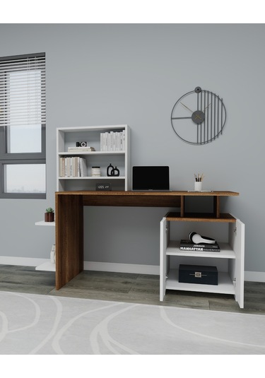 Arnetti Çalışma Masası Melis Bilgisayar Masası Beyaz - Ceviz