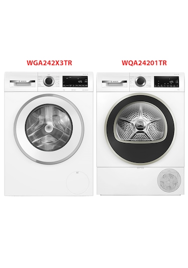 Bosch WGA242X3TR - WQA24201TR 9 Kg Çamaşır Kurutma Makinesi 2'li Set